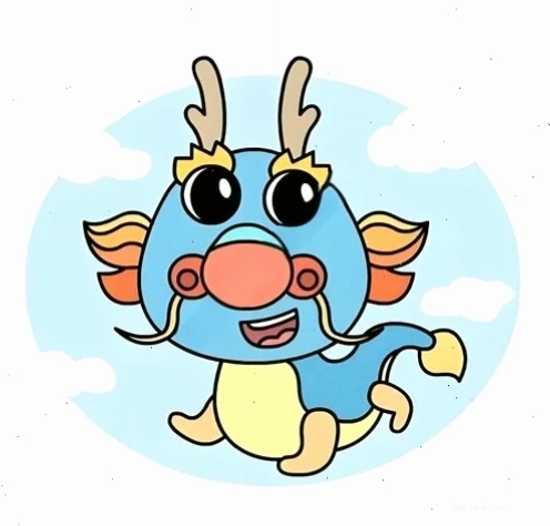 Hình ảnh rồng dễ thương chibi với nhiều màu sắc