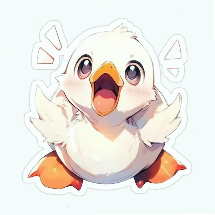 Hình ảnh vịt chibi dễ thương trong trang phục ngộ nghĩnh