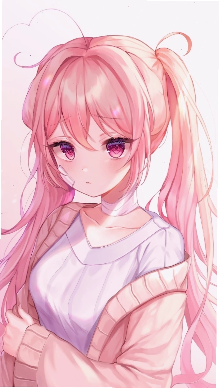 Hình anime nữ tóc hồng vừa cute vừa cá tính