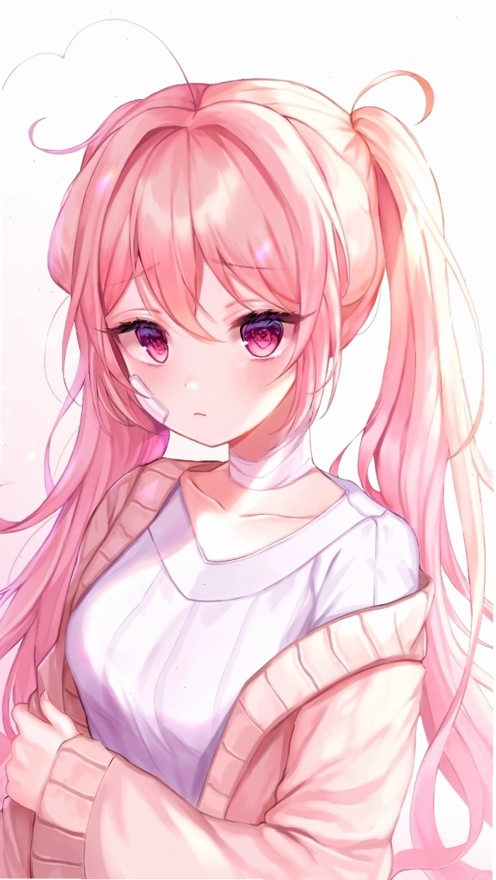 Hình anime nữ tóc hồng vừa cute vừa cá tính