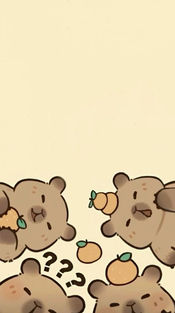Hình capybara chibi dễ thương đang thư giãn