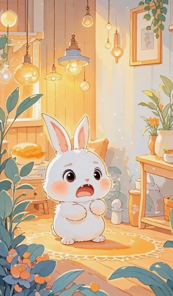 Hình con thỏ chibi đang nhìn thẳng về phía trước
