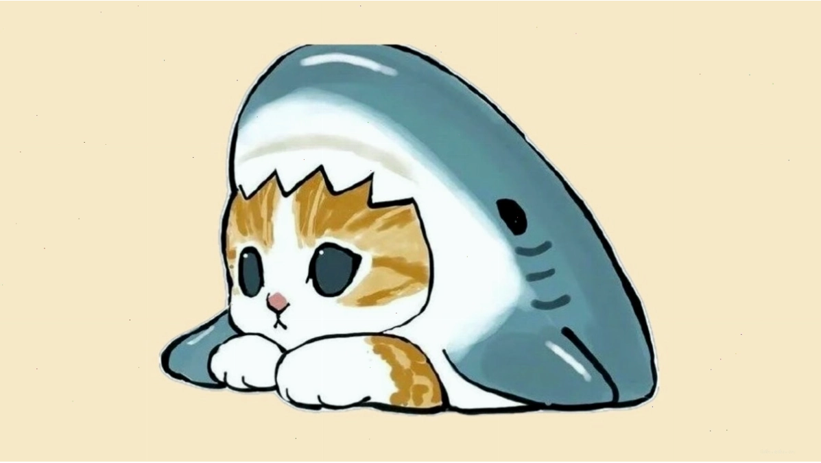 Hình mèo chibi cute với đôi mắt to tròn
