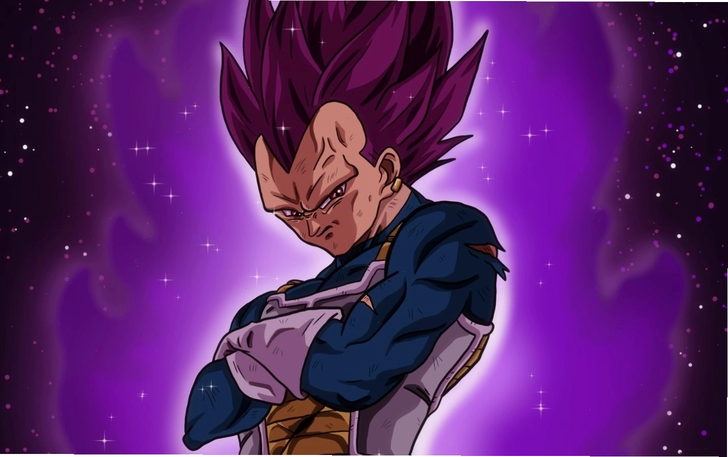 Hình nền anime nhân vật Vegete trong trạng thái mạnh nhất với khung cảnh thiên nhiên ấn tượng