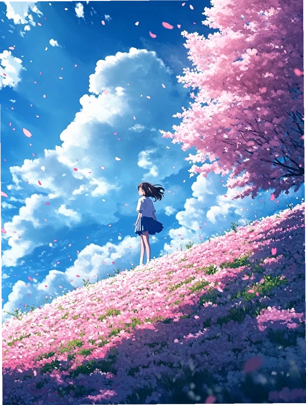 Hình nền anime về mùa hoa anh đào nở rộ
