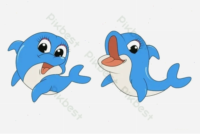 Hình nền cá heo cute với màu sắc tươi sáng