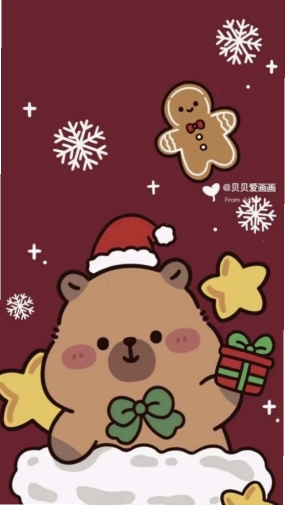 Hình nền Capybara Noel