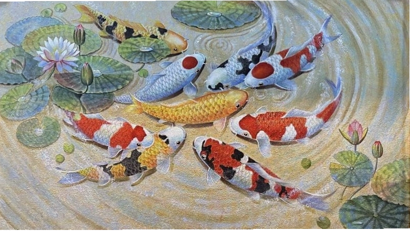 Hình nền điện thoại cá chép hóa rồng với chi tiết tinh xảo