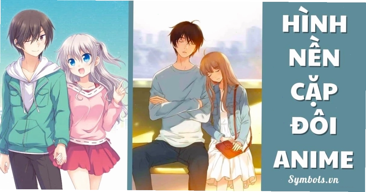Hình nền đôi anime với bối cảnh bầu trời đêm