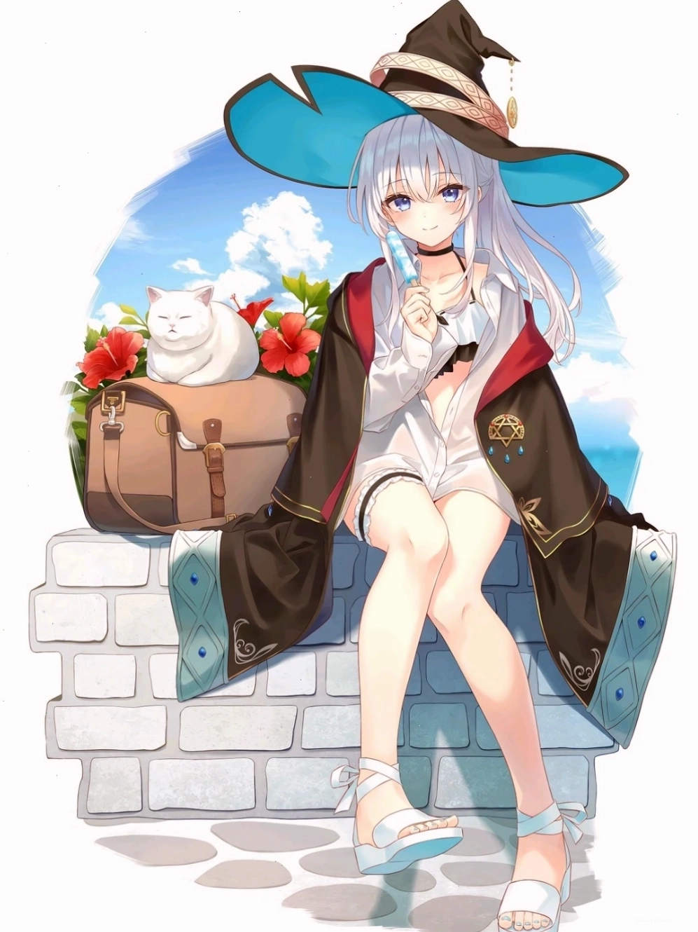 Hình nền Elaina phiên bản chibi nhỏ nhắn và đáng yêu