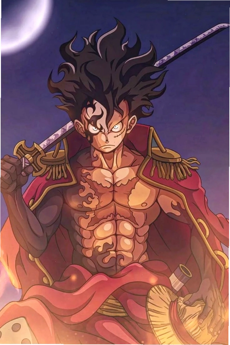 Hình nền Luffy Gear 6 trong tư thế chiến đấu mạnh mẽ