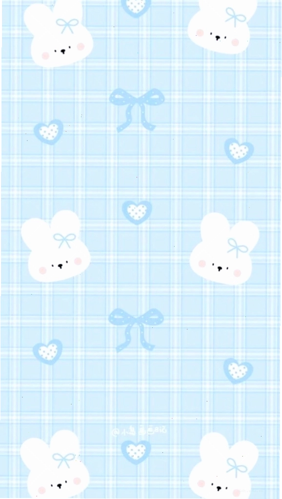 Hình nền màu xanh dương gấu nơ cute