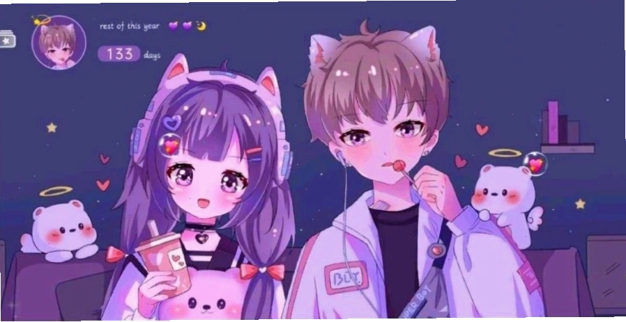 Hình nền máy tính anime cô gái tóc xanh với trang phục độc đáo