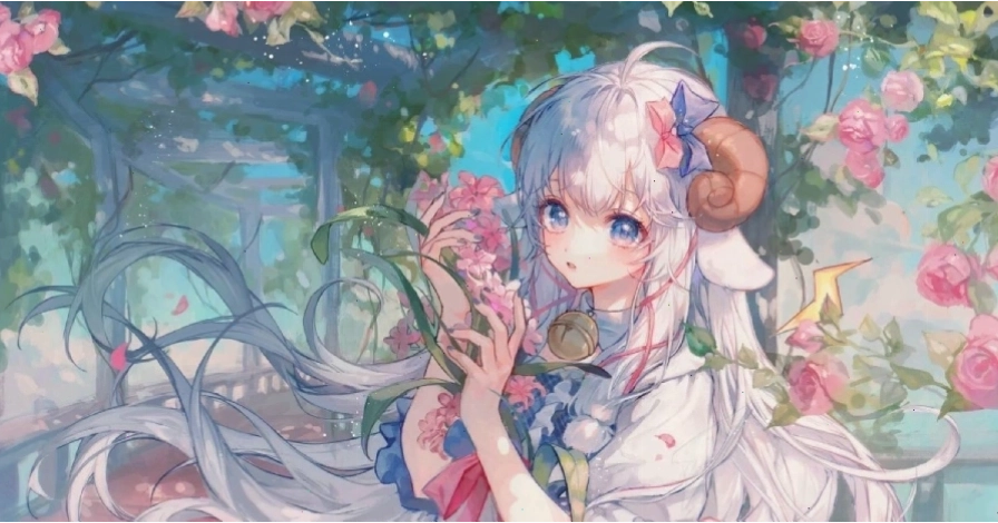 Hình nền máy tính anime dễ thương với nhân vật nữ hoạt hình