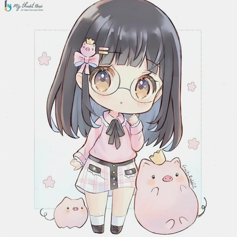 Hình nền máy tính anime nữ chibi phong cách fantasy