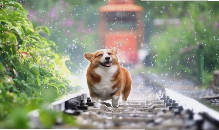 Hình nền máy tính Corgi cute phiên bản chibi