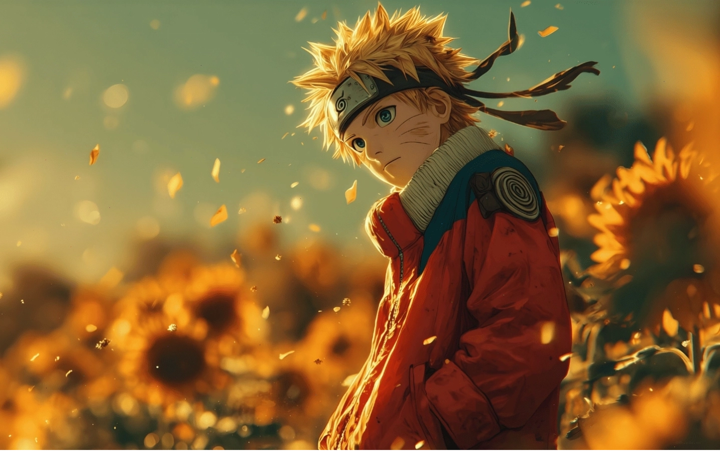 Hình nền Naruto Uzumaki dưới hoa bay