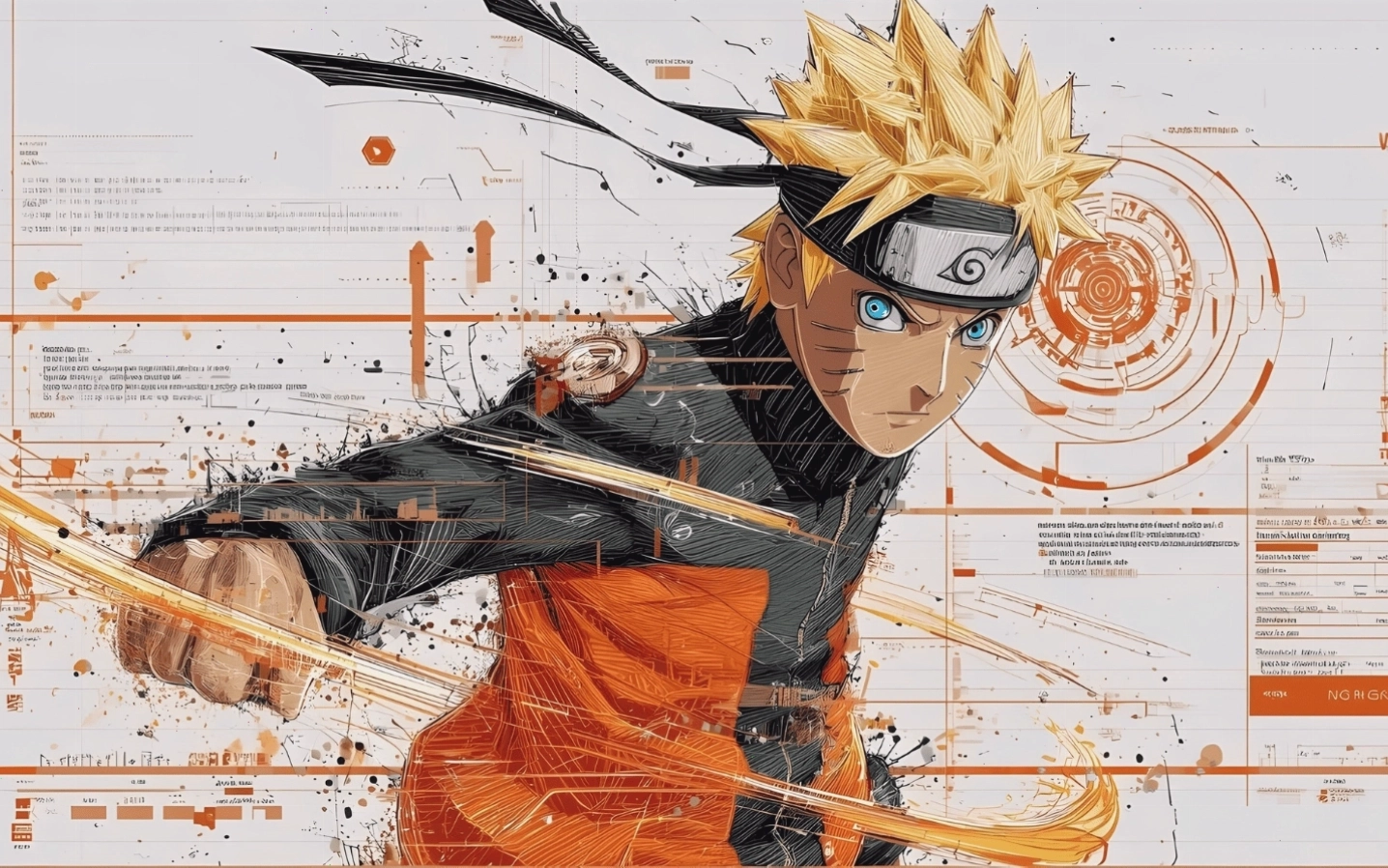 Hình nền Naruto Uzumaki phong cách phác thảo