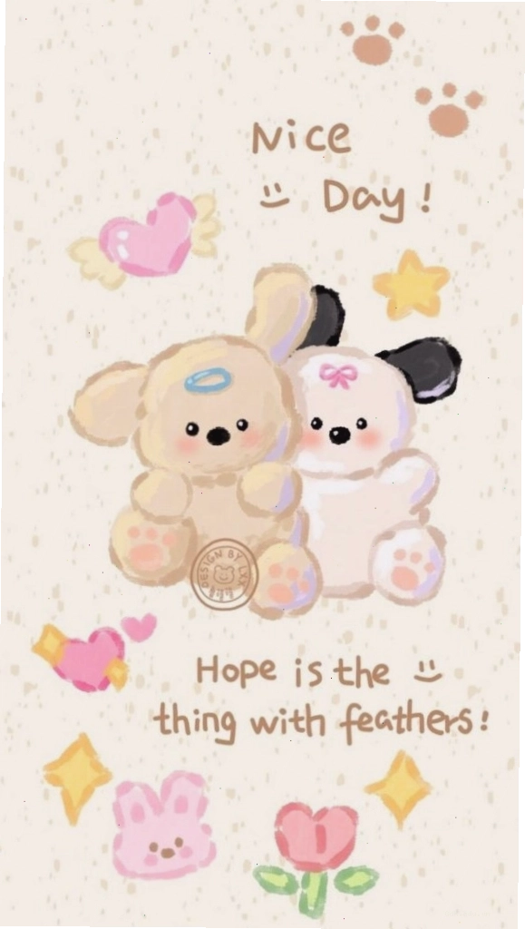 Hình nền nhân vật hoạt hình dễ thương trên nền màu pastel