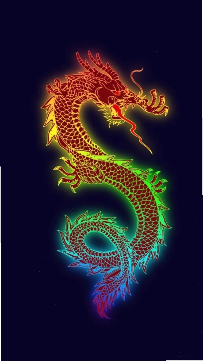 Hình nền rồng phương Đông uy nghi với màu sắc rực rỡ