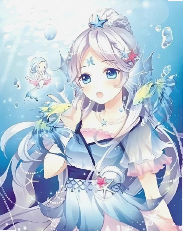 Hình nền Song Ngư Chibi chủ đề tháng sinh