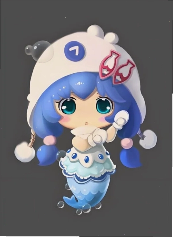 Hình nền Song Ngư nam Chibi với biểu cảm ngộ nghĩnh