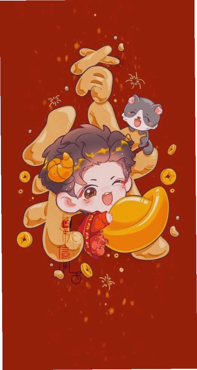 Hình nền Tết anime chibi
