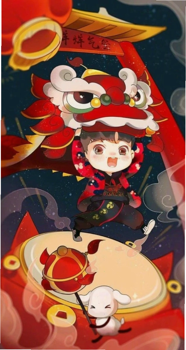 Hình nền Tết anime dễ thương