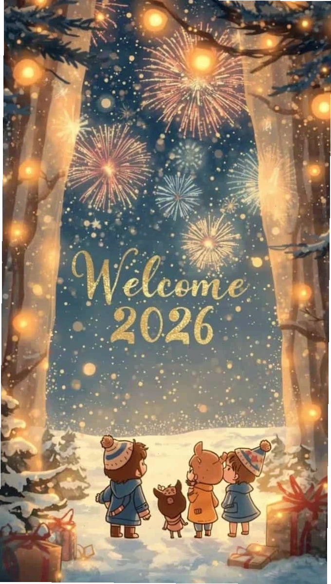 Hình nền Tết Chibi 2026 chủ đề phong cảnh đẹp và mới