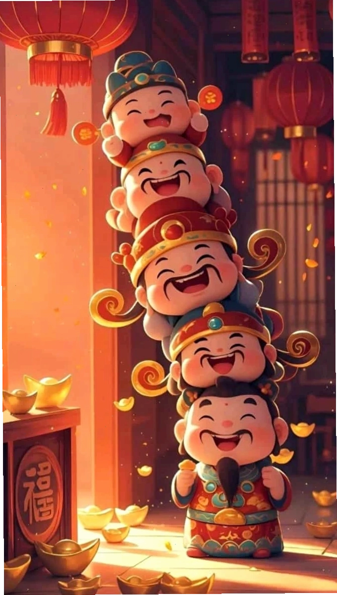 Hình nền Tết Chibi 2026 xinh xắn