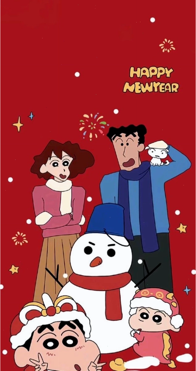 Hình nền Tết gia đình cu Shin