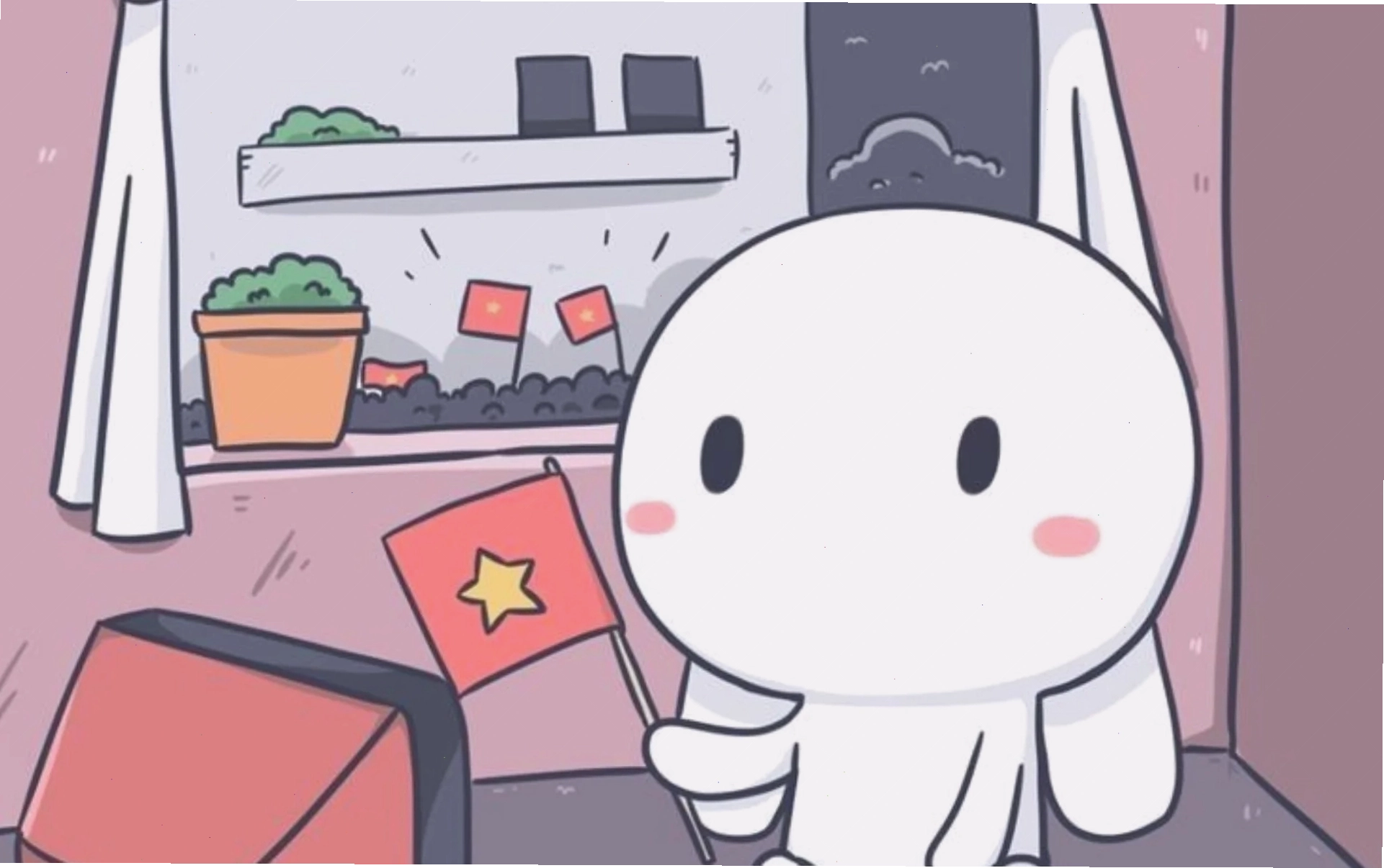 Hình nền thỏ bảy màu dễ thương làm avatar