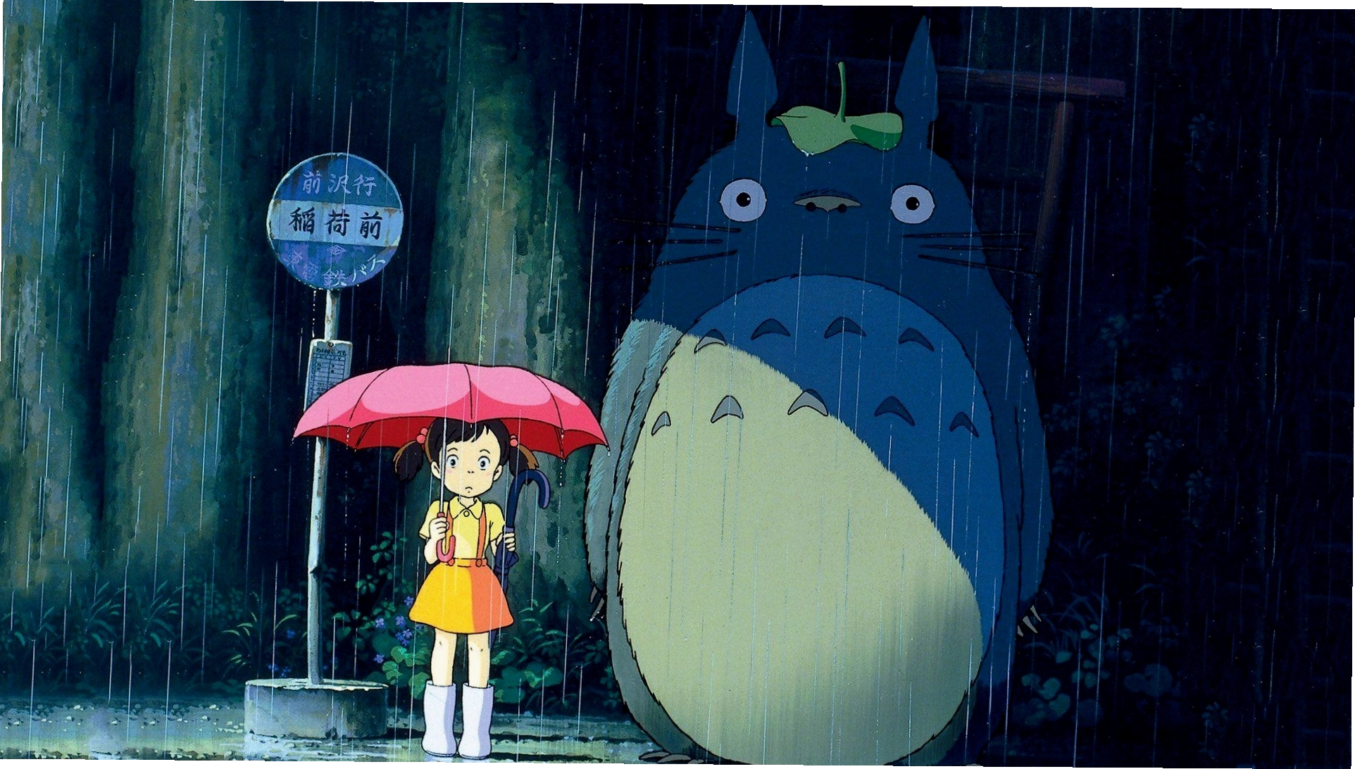 Hình nền Totoro và chiếc ô, tạo cảm giác mưa rơi nhẹ nhàng
