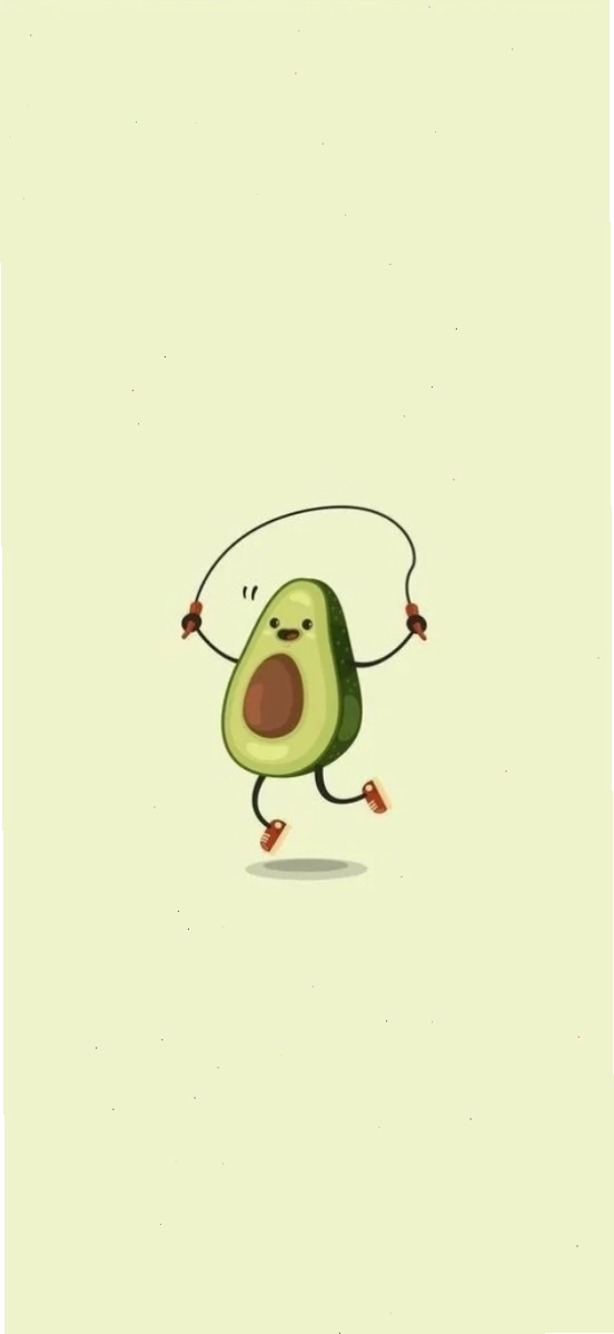 Hình nền trái bơ cute đang ăn kem