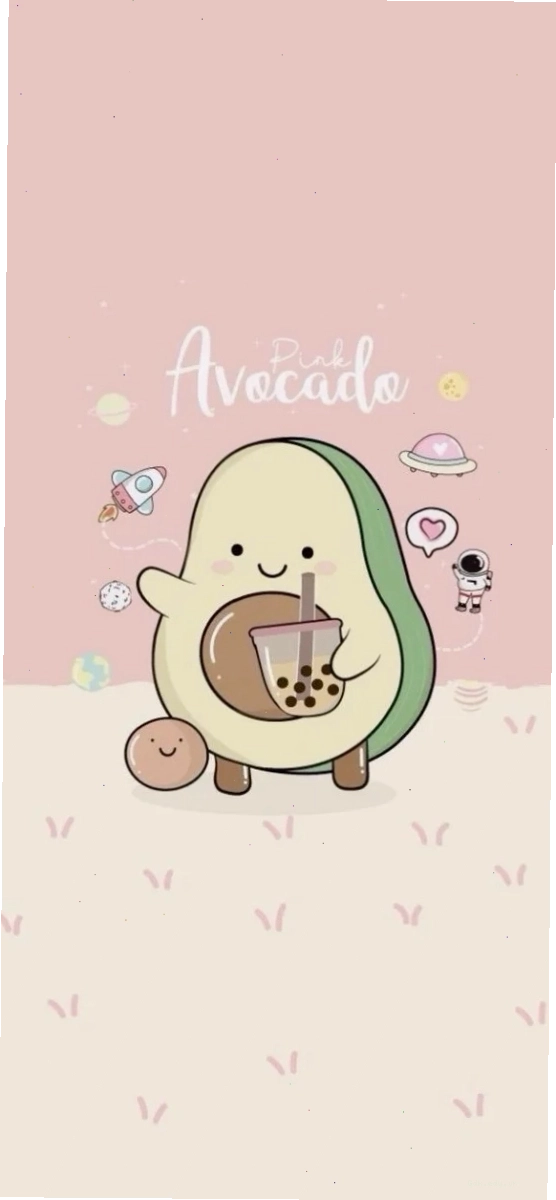 Hình nền trái bơ hoạt hình với phong cách chibi