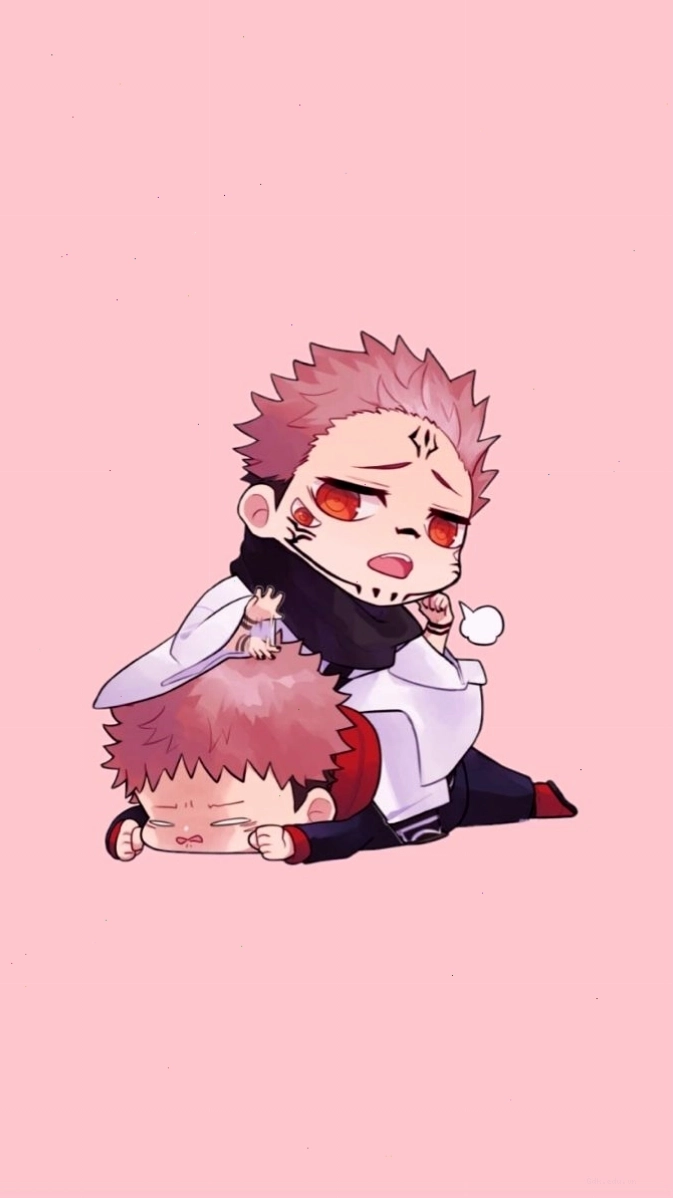 Hình nền Yuji Itadori và Sukuna phiên bản anime chibi