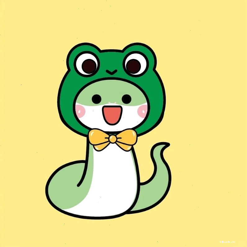 Hình rắn chibi theo phong cách Tết Nguyên Đán