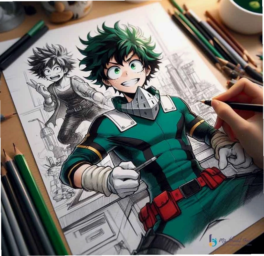 Hình vẽ anime đơn giản ngầu với trang phục cá tính
