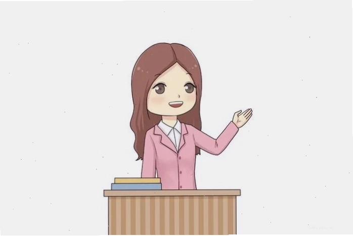 Hình vẽ cô giáo chibi đơn giản, đáng yêu