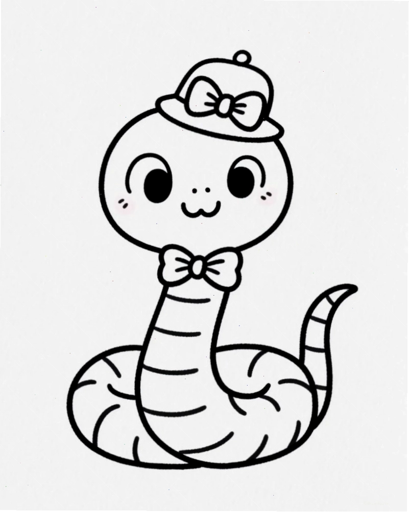 Hình xăm rắn chibi đầy màu sắc trên cánh tay