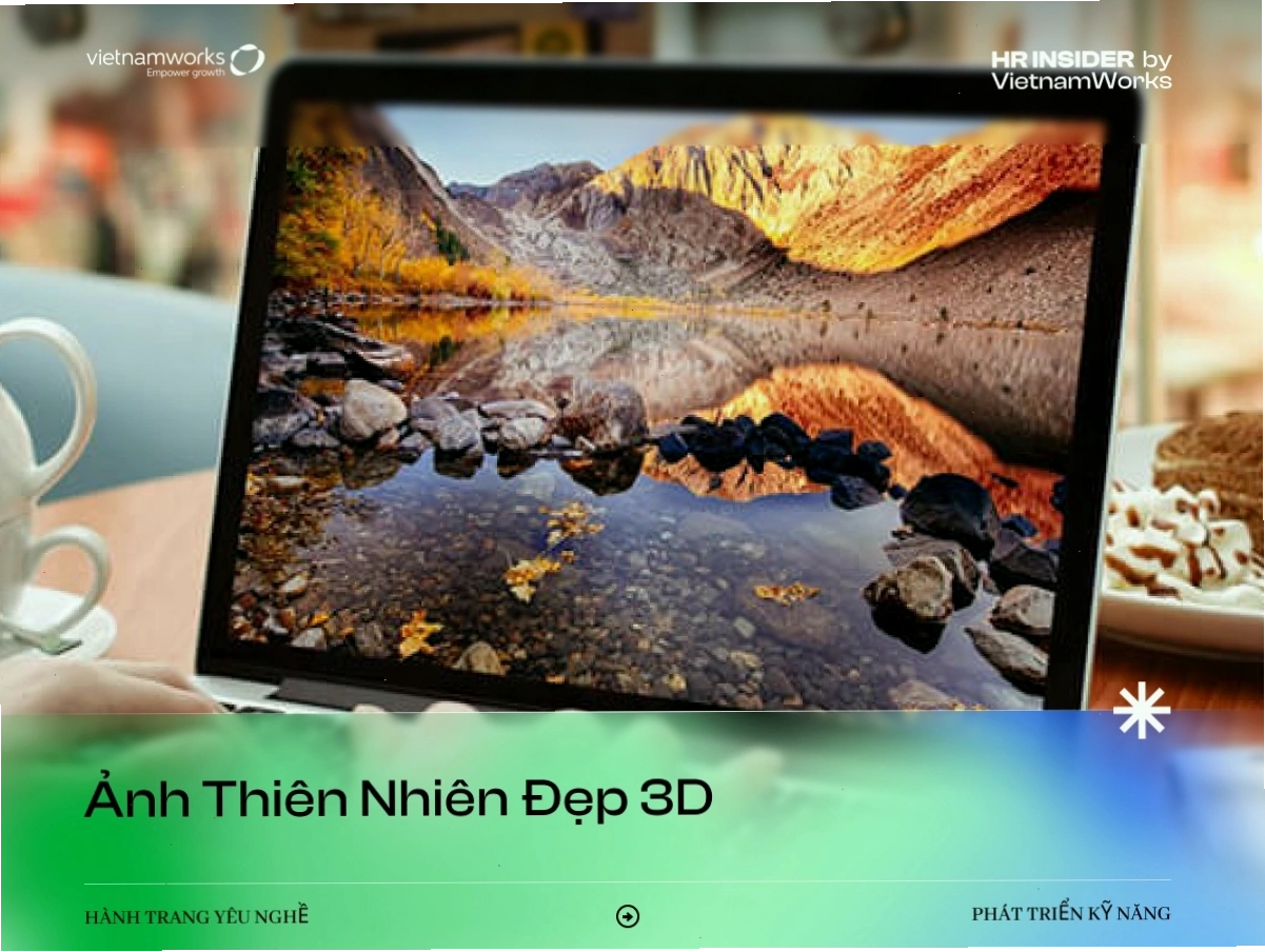 Hồ nước trong xanh nhìn ra dãy núi phủ tuyết trắng