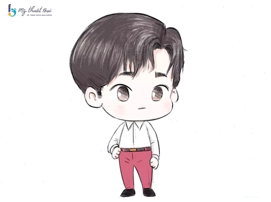 Hoàn thiện tranh vẽ chibi nam với màu sắc và chi tiết