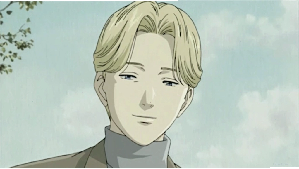 Johan Liebert, kẻ phản diện chính trong anime Monster, với ánh mắt sắc lạnh và nụ cười bí ẩn.