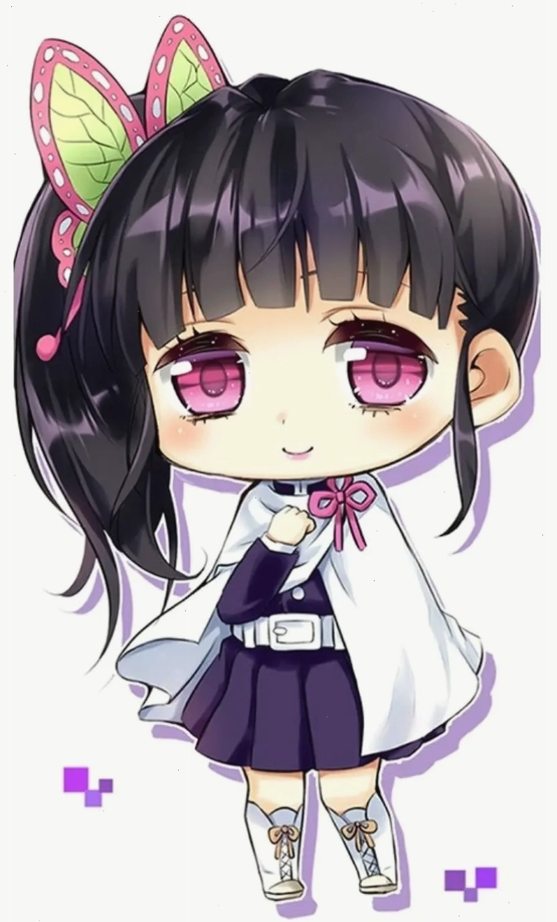Kanao Chibi với đôi mắt to tròn và nụ cười nhẹ nhàng