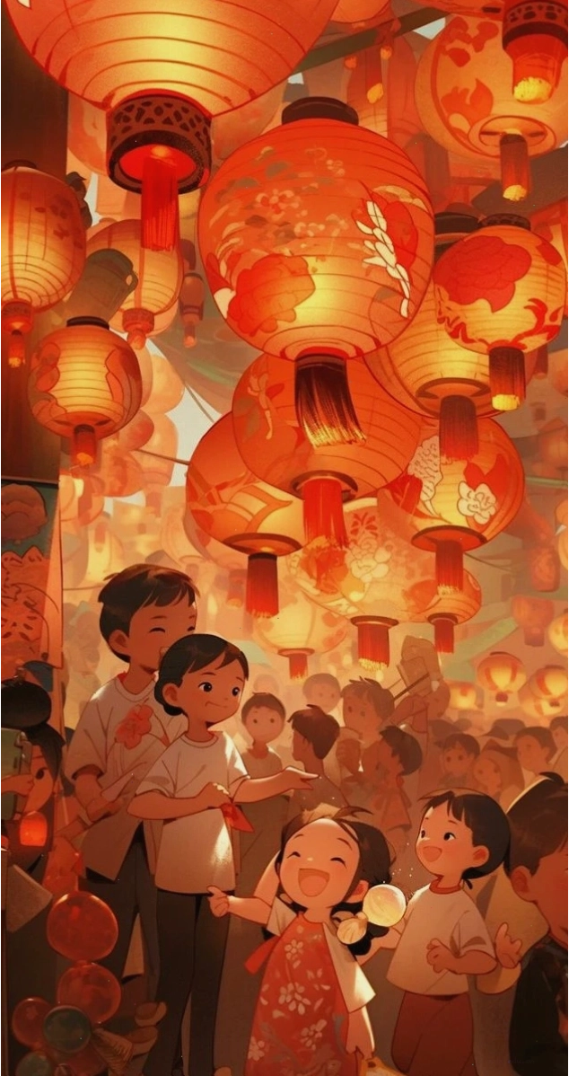 Làm mới màn hình điện thoại với hình nền Tết đèn lồng đỏ