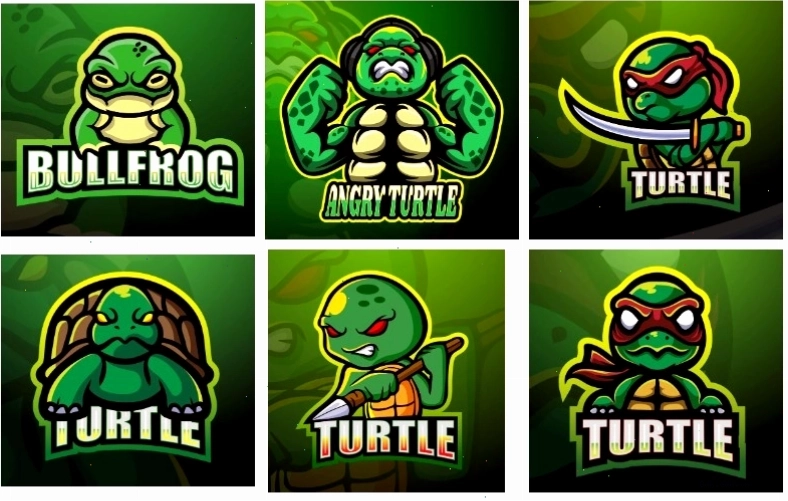 Logo chibi ninja rùa phong cách
