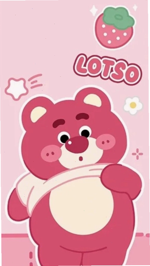 Lotso đứng thẳng nền hồng pastel nhẹ