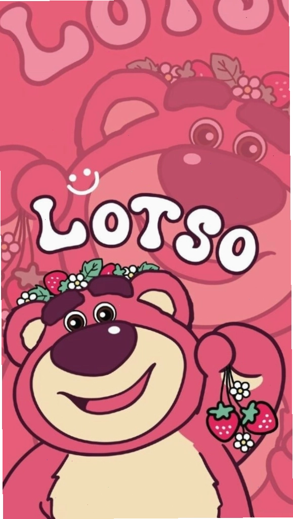 Lotso mỉm cười với họa tiết dâu tây xinh xắn