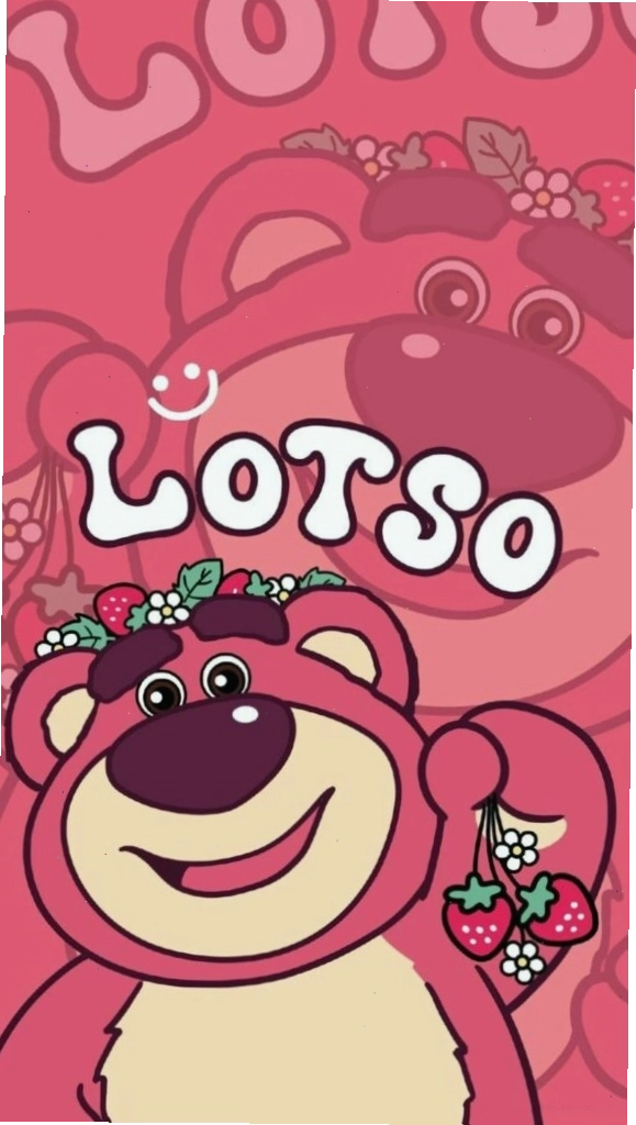 Lotso mỉm cười với họa tiết dâu xinh