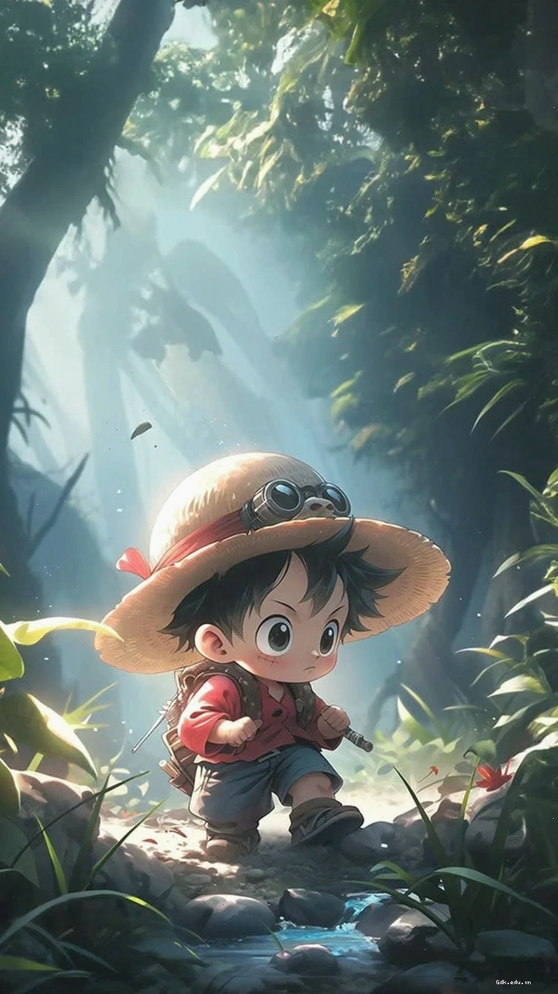 Luffy chibi cute thể hiện sự tức giận